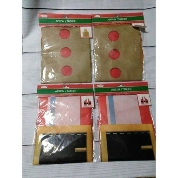 CHRISTMAS HOUSE APRONS-SET OF 4-ASST.-NEW - Picture 1 of 3
